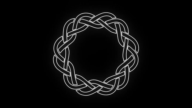 4k Black And White Celtic Knot Clip/
Animation of a black and white celtic knot ornament loopable background