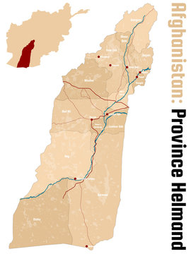 Large and detailed map of the afghan province of Helmand.