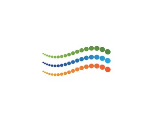 wave molecule logo vector