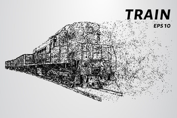 The train of particles.