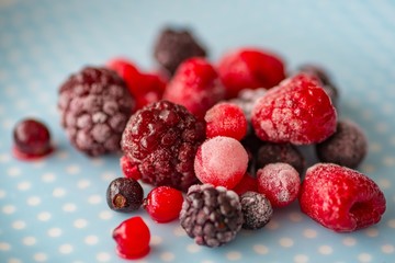 Frozen fruits on the plate
