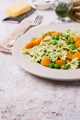 Traditional pasta with vegetables