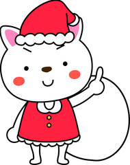 Shiba Inu's Santa Claus emotional expression