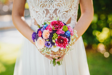 Wedding bouquet in the bride's hands