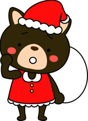 Shiba Inu's Santa Claus emotional expression