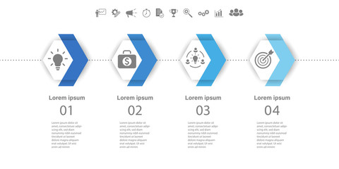 4 Steps arrow infographic