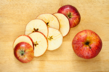 Slices of apple.