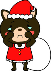 Shiba Inu's Santa Claus emotional expression