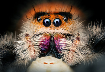 spider in extreme macro