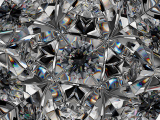 diamond structure extreme closeup with kaleidoscope effect