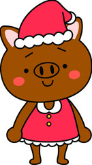 Pig's Santa Claus motional expression 