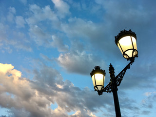 Fototapeta na wymiar Street lamps in Spain 