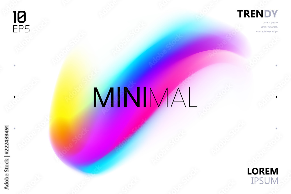 Wall mural trendy fluid gradient shape background. abstract watercolor backdrop. color flow design
