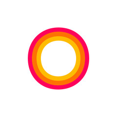 Vector Logo Letter O Red Glowing