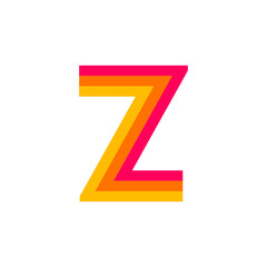 Vector Logo Letter Z Red Glowing