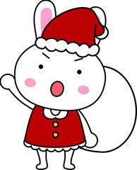 Rabbit's Santa Claus emotional expression