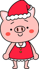 Pig's Santa Claus motional expression 