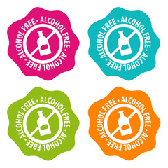 Alcohol free Badges. Eps10 Vector.