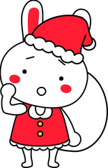 Rabbit's Santa Claus emotional expression