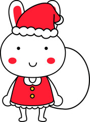 Rabbit's Santa Claus emotional expression