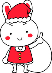 Rabbit's Santa Claus emotional expression