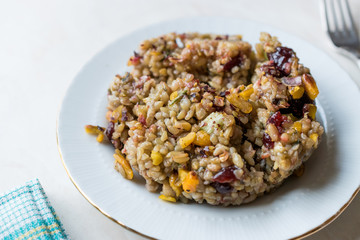 Freekeh Grain Tabule with Barberries and Peanut and Corn / Tabula Frik or Firik Bulgur / Bulghur