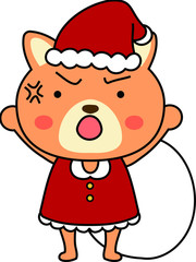 Shiba Inu's Santa Claus emotional expression
