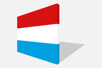Luxemburg national flag in 3d perspective.