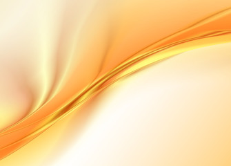 Abstract orange background, wavy silk texture 