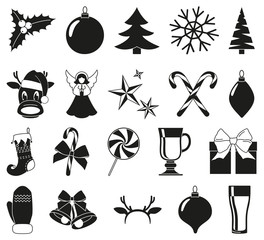 Black and white 20 christmas elements