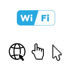 Hand arrow web cursor vector and Free wi-fi icons and wifi applications