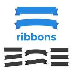 Fototapeta premium Vector ribbons set isolated. Banner ribbon vector set