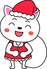 Shiba Inu's Santa Claus emotional expression