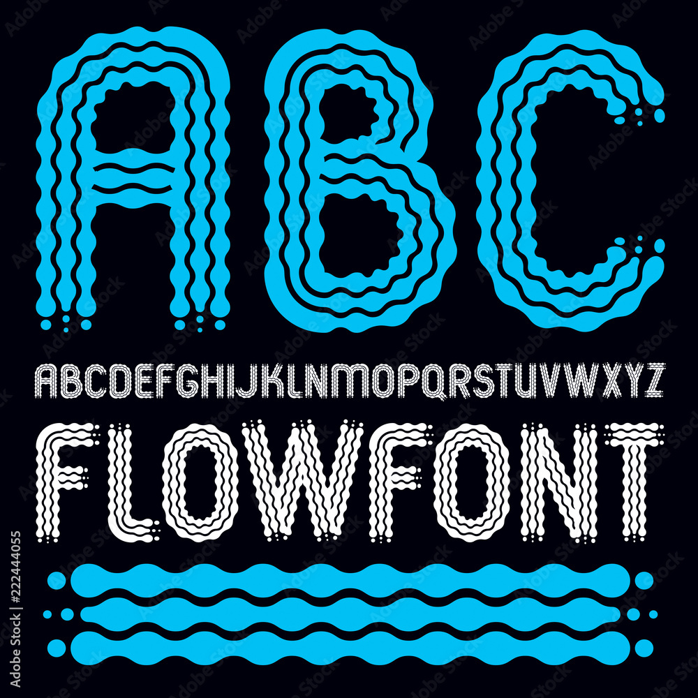 Poster set of trendy pop vector capital english alphabet letters, abc isolated. rounded bold retro font, ty