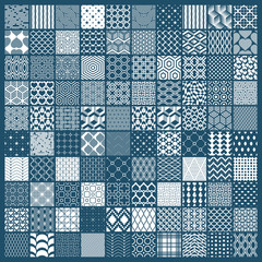 Graphic ornamental tiles collection, set of monochrome vector repeated patterns. Vintage art abstract textures can be used as wallpapers.