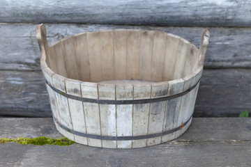 Fototapeta premium Wooden tub for Russian bath.