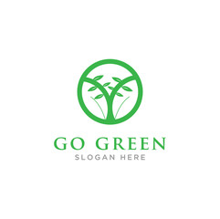 The green ecological logo of the green vector vector element becomes a green circle