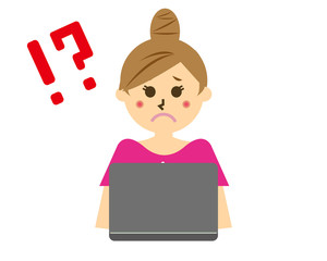 女性　パソコン　イラスト