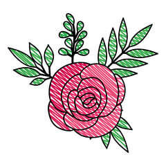rose and leafs decorative icon