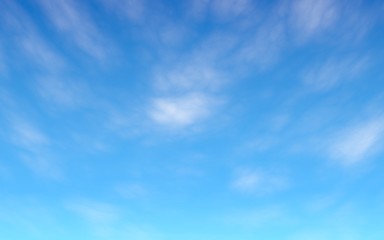 Fototapeta premium Cumulus białe chmury na bezchmurnym niebie rano. Tło błękitnego nieba z białymi chmurami. Ilustracja 3D