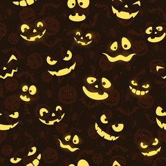 Seamless background with shiny smiles for Halloween © losw100