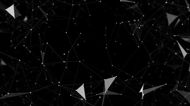 The emptiness in the center. The depth of field.Abstract digital data nodes and connection paths within any type of network or system of networks. Animation for visuals, vj, light presentations or as