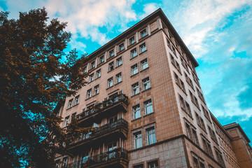 big marble facaded building at friedrichshain, berlin