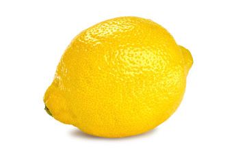 one fruit lemon against the white background
