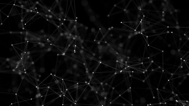 A screensaver on a black background.Abstract digital data nodes and connection paths within any type of network or system of networks. Animation for visuals, vj, light presentations or as motion - Powered by Adobe