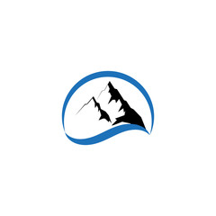 Simple moutain icon, logo vector design element