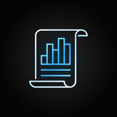 Business report line vector bright icon on dark background