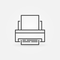 Printer vector concept icon in thin line style