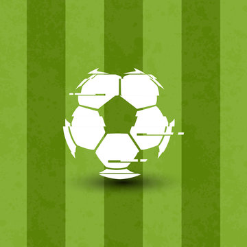 Football soccer digital glitch ball sport vector illustration background