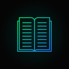 Book line colorful icon. Vector open book concept sign